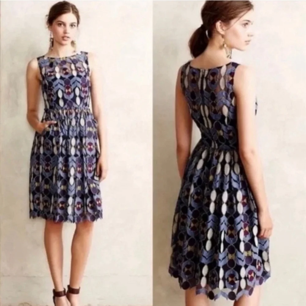 Maeve Anthropologie Lace Fit & Flare Dress 2 - Picture 1 of 9